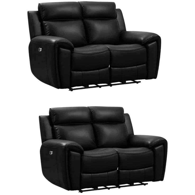 Nevara Genuine Leather Tan Electric Power Recliner 2+2 Seater Sofa Set