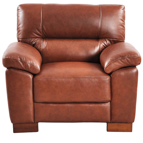 Dalmore Genuine Leather Grey Armchair