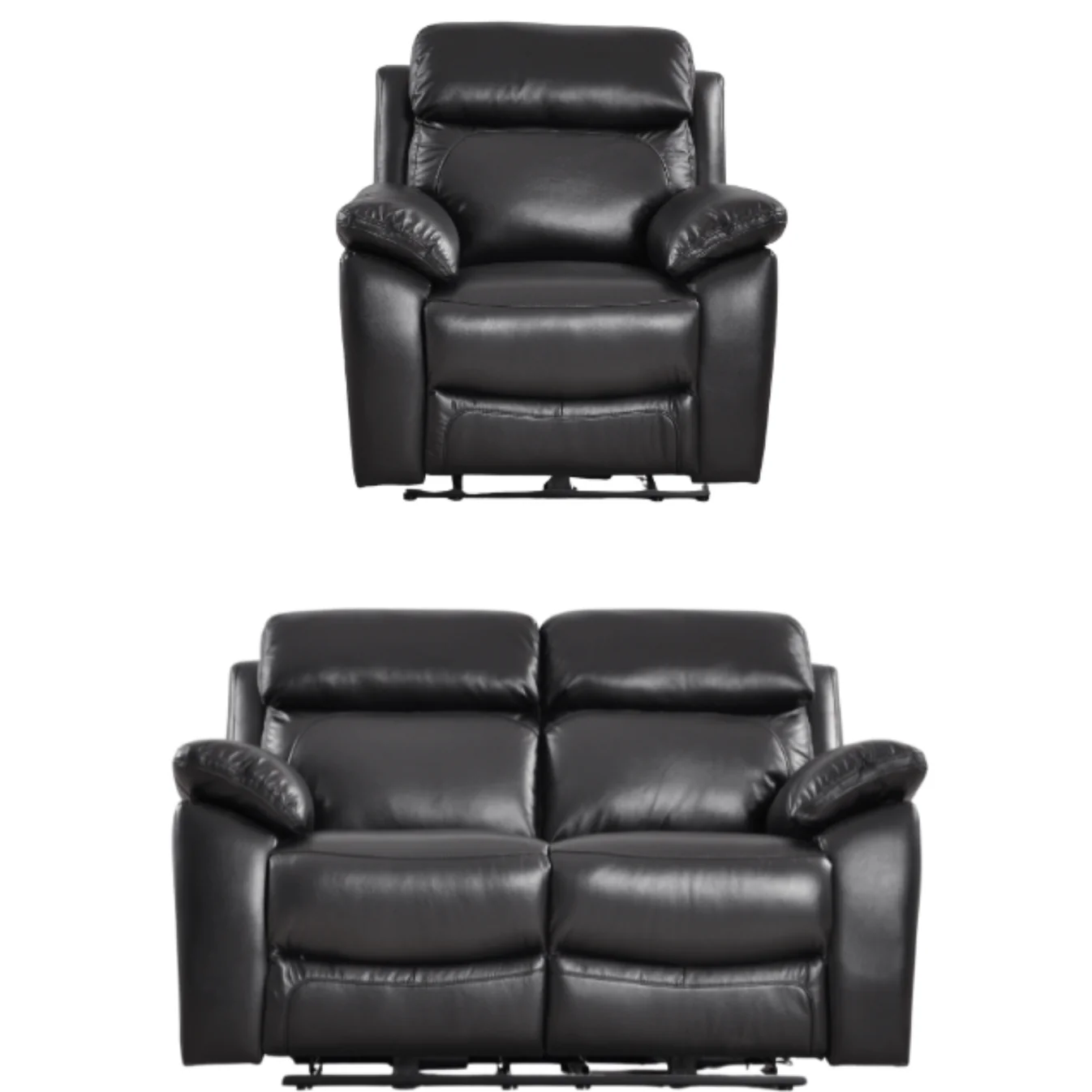 Newsome Genuine Leather Cream Electric Power Recliner 2+1 Seater Sofa Set