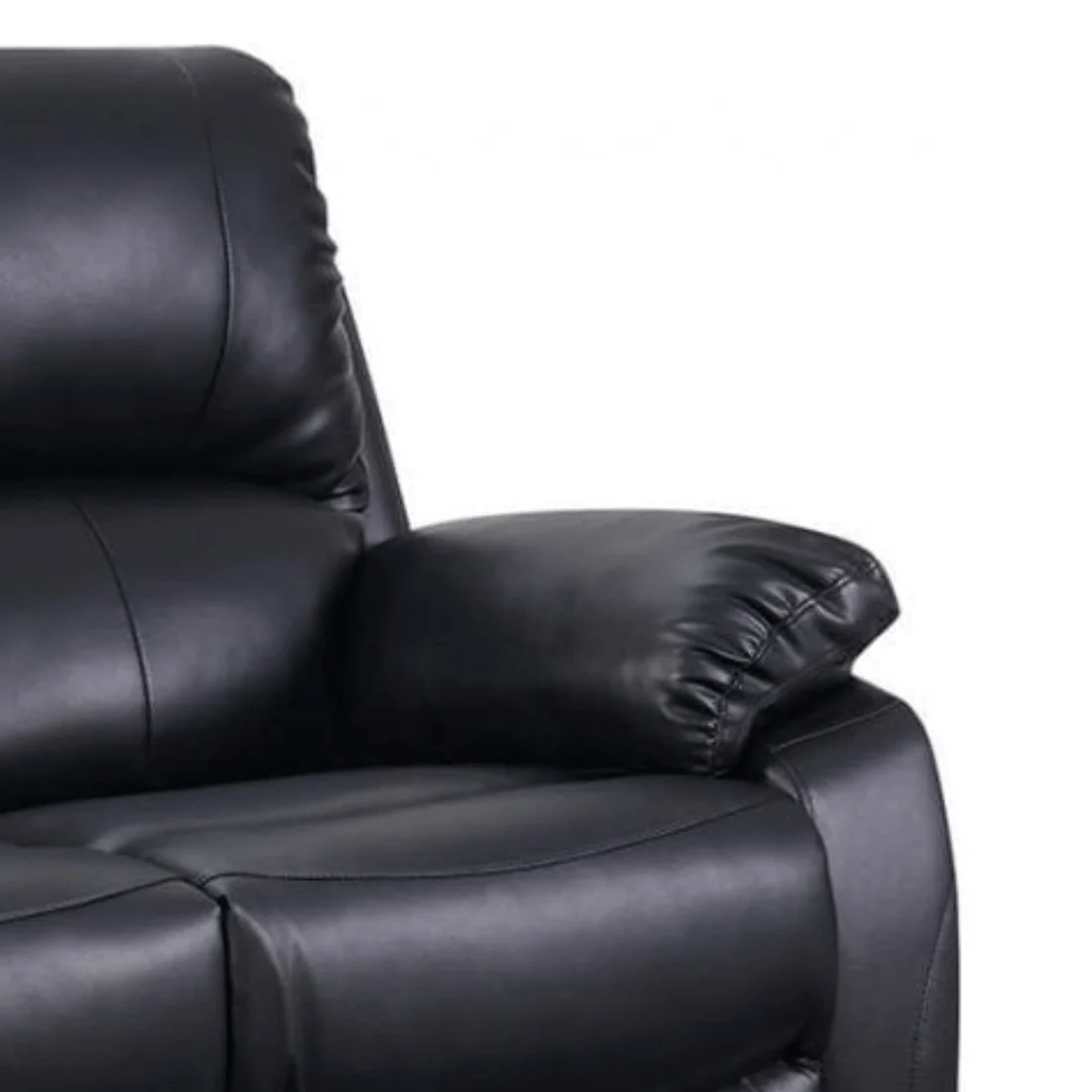 Pittsburgh Black Leather Manual Recliner 2+2 Seater Sofa Set
