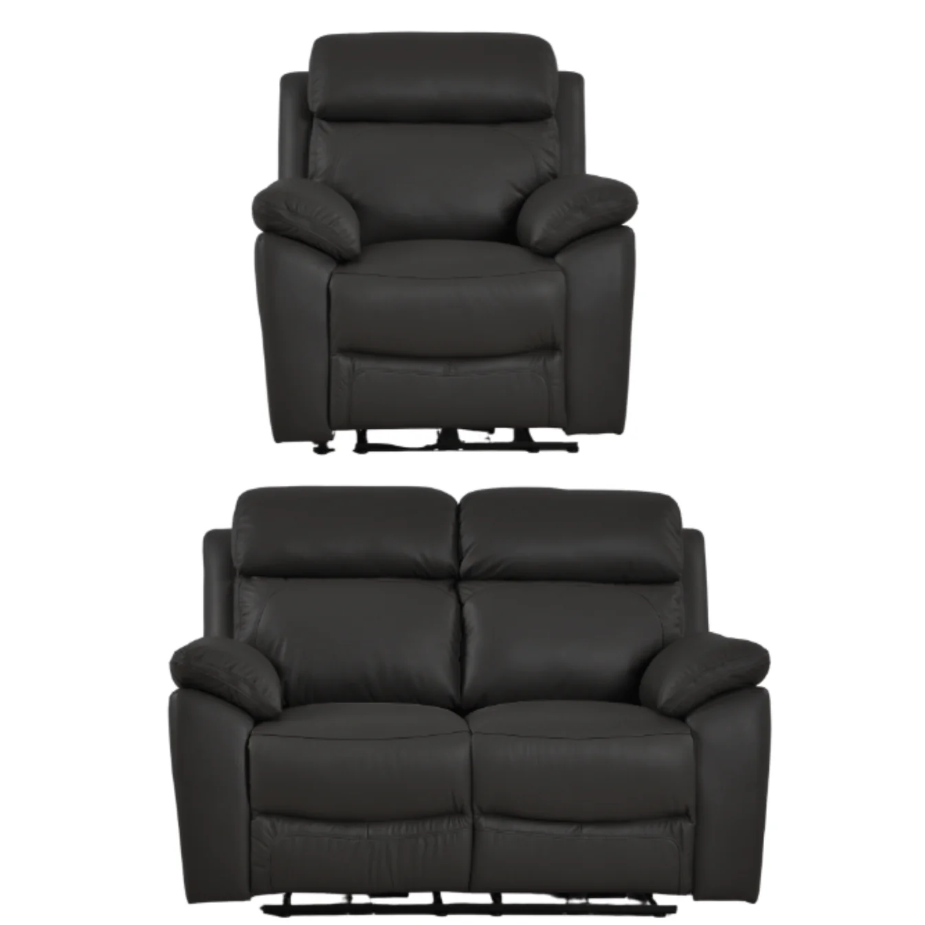 Newsome Genuine Leather Black Electric Power Recliner 2+1 Seater Sofa Set