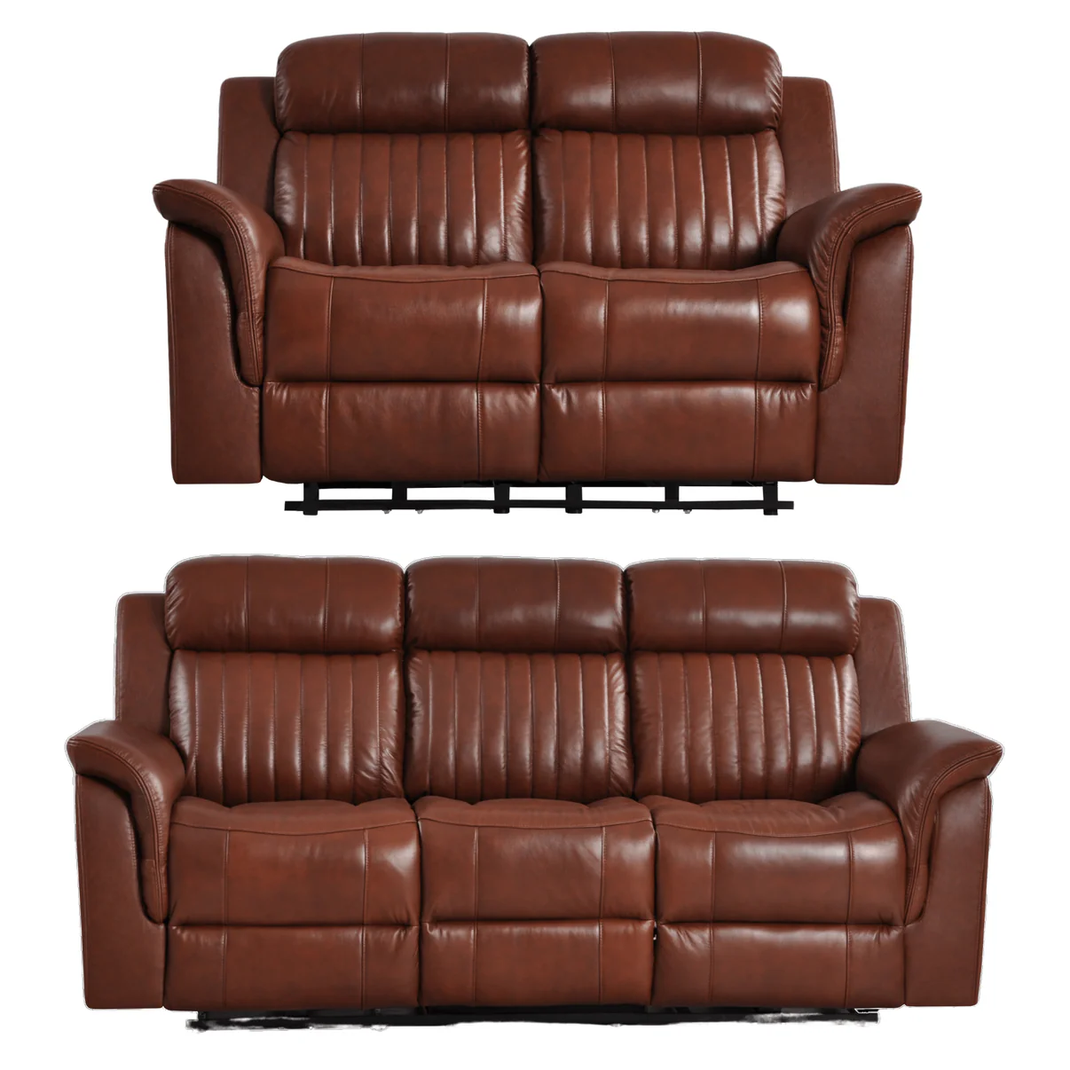 Bravado Genuine Leather Cream Electric Power Recliner 3+2 Seater