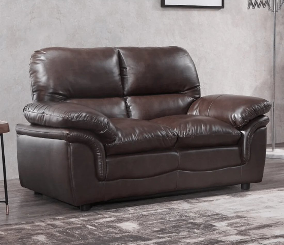 Amaya Cream Leather 2 Seater Sofa