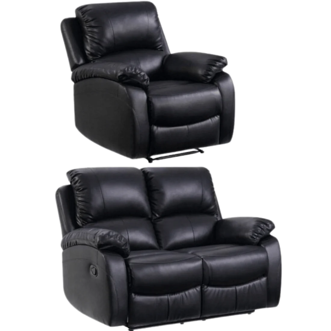 Pittsburgh Brown Leather Manual Recliner 2+1 Seater Sofa Set