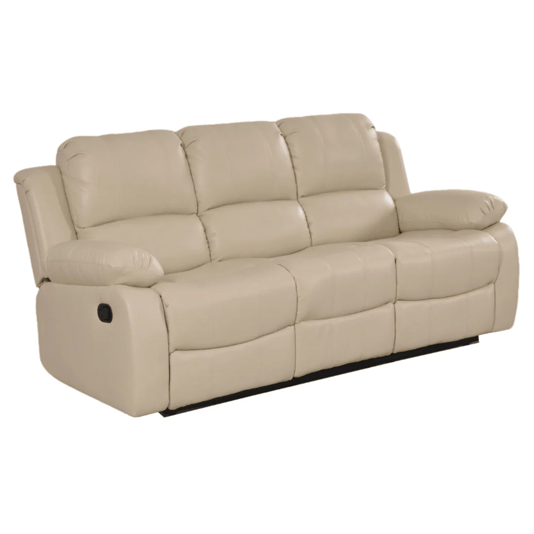 Seville Tan Leather Manual Recliner 3 Seater Sofa