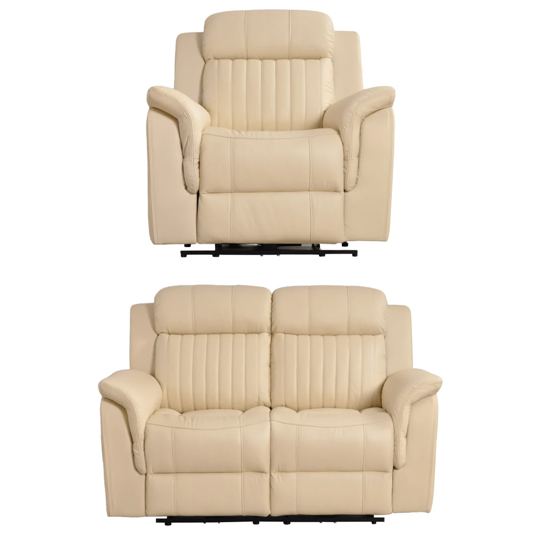 Bravado Genuine Leather Tan Electric Power Recliner 2+1 Seater