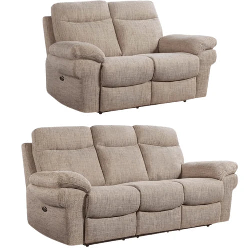 Tamla Grey Fabric Electric Recliner 3+2 Seater Sofa Set