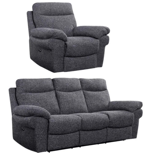 Tamla Beige Fabric Electric Recliner 3+1 Seater Sofa Set