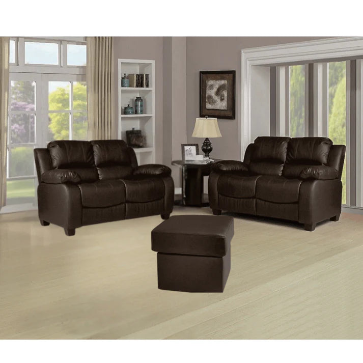 Brooker Cream Leather 2+2 Seater Sofa Set