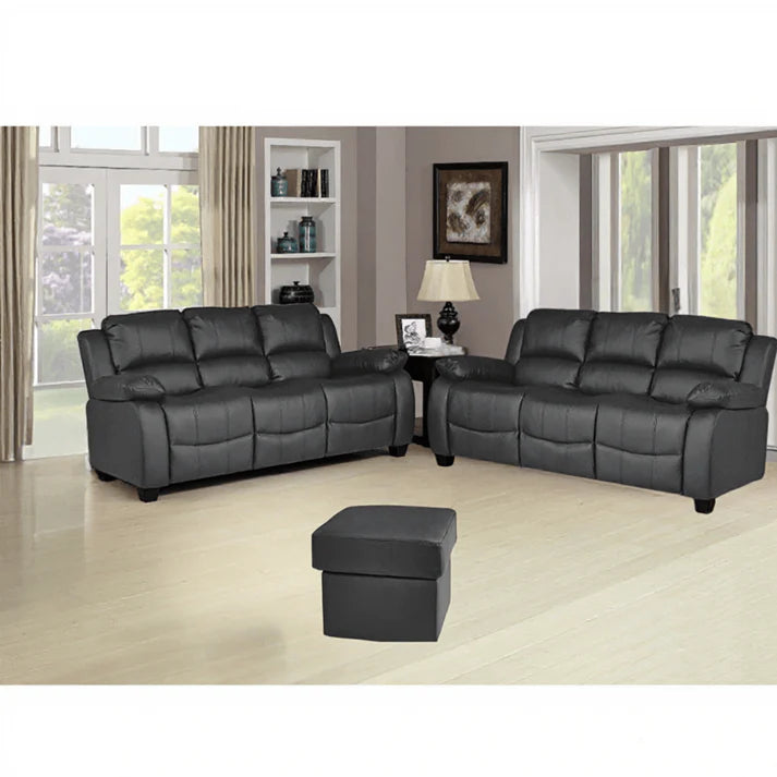 Brooker Brown Leather 3+3 Seater Sofa Set