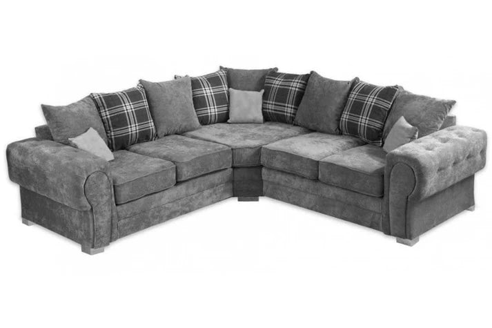 Amaya Scatter Grey Fabric Corner Sofa