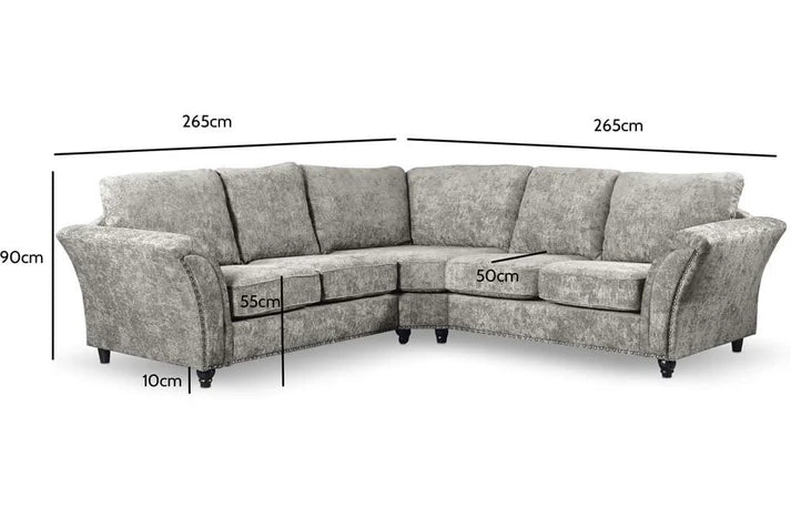 Carlisle Truffle Fabric High Back Corner Sofa