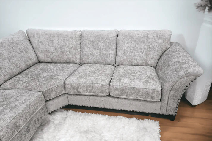 Carlisle Truffle Fabric High Back Corner Sofa
