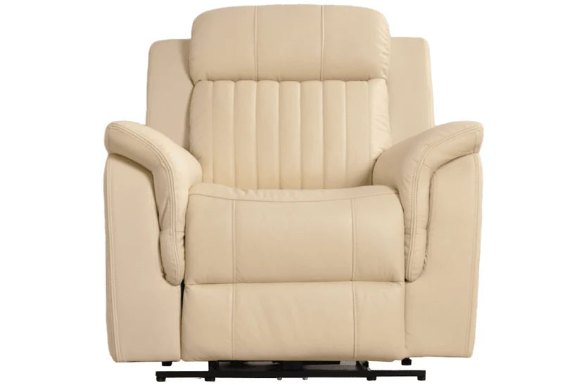 Bravado Genuine Leather Grey Electric Power Recliner Armchair