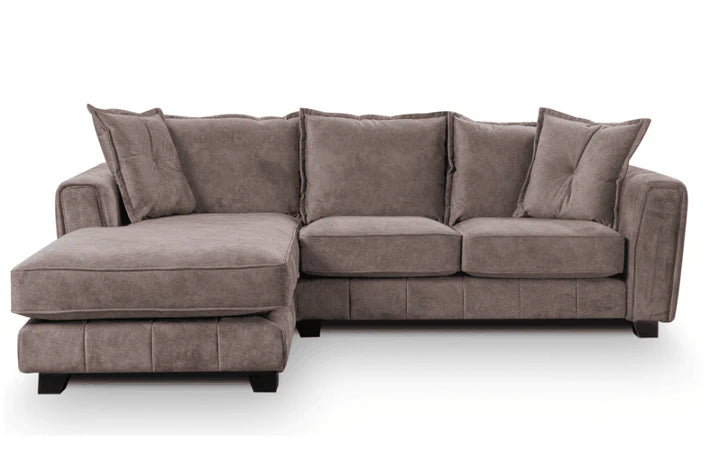 Avanti Left Hand Fabric Corner Chaise - Chocolate