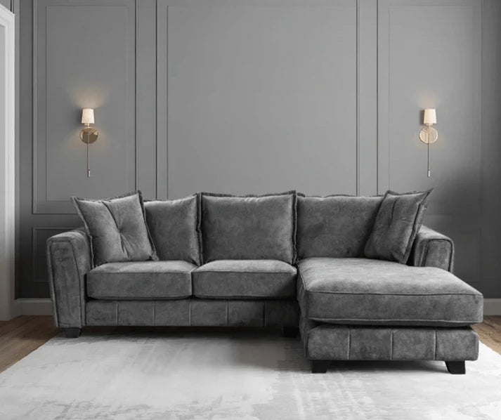 Avanti Right Hand Fabric Corner Chaise - Grey