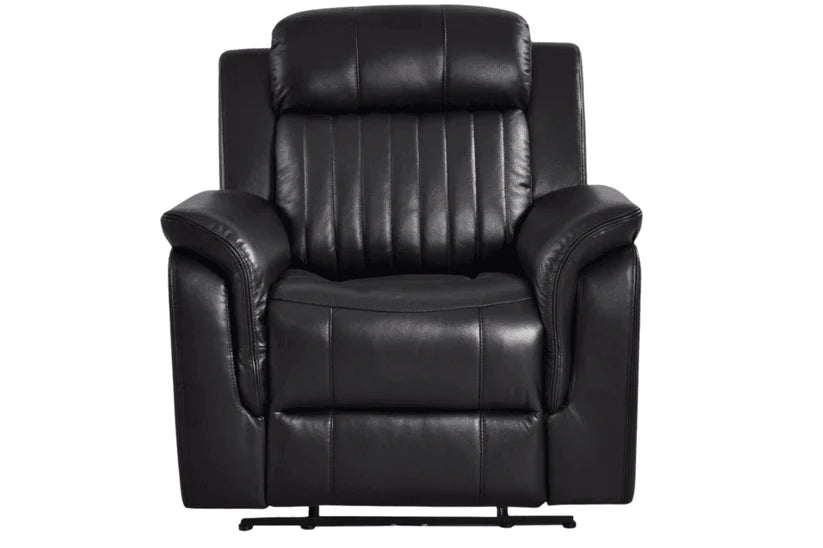Bravado Genuine Leather Grey Electric Power Recliner Armchair