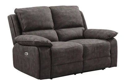 Elm Dark Grey Suede Fabric Electric Recliner 3+2 Seater Sofa Set