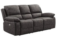 Elm Dark Grey Suede Fabric Electric Recliner 3+2 Seater Sofa Set