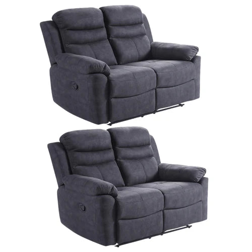 Gilford Grey Fabric Manual Recliner 2+2 Seater Sofa Set