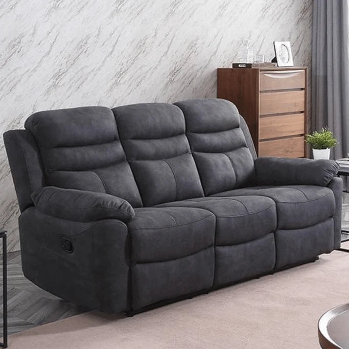 Gilford Grey Fabric Manual Recliner 3+2+1 Seater Sofa Set