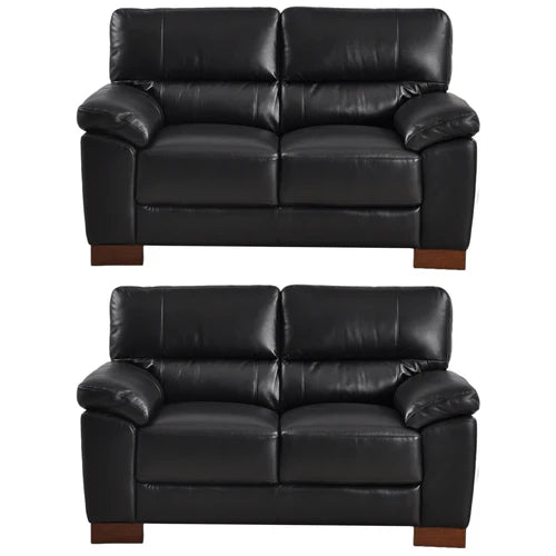 Pavilion Genuine Leather Black 2+2 Seater Sofa Set