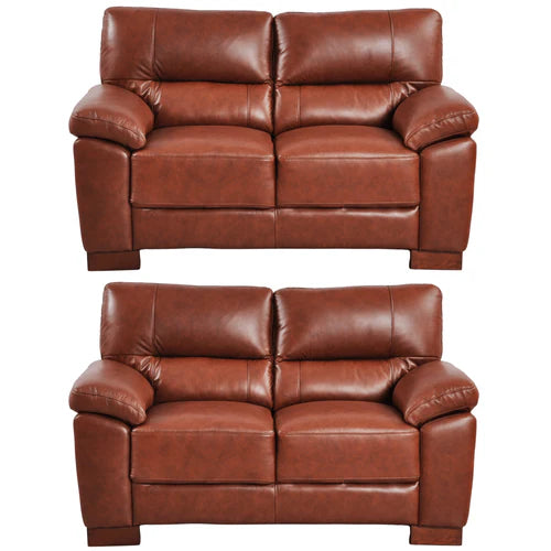Pavilion Genuine Leather Tan 2+2 Seater Sofa Set