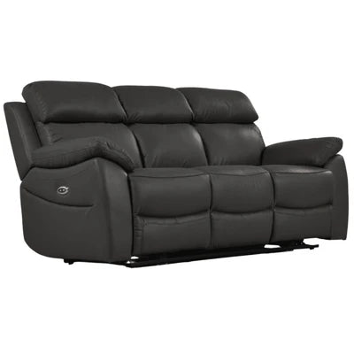 Newsome Genuine Leather Black Electric Power Recliner 3+2+1 Seater Sofa Set