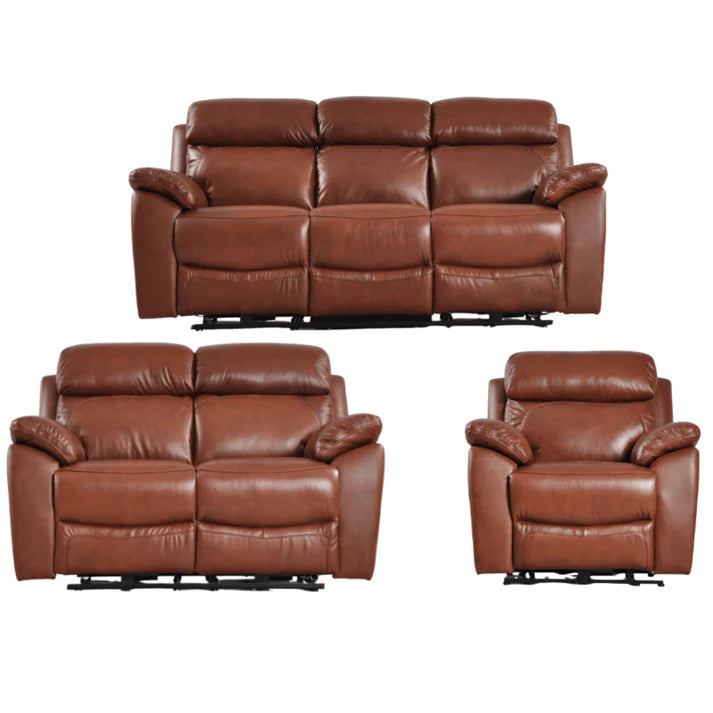 Newsome Genuine Leather Black Electric Power Recliner 3+2+1 Seater Sofa Set