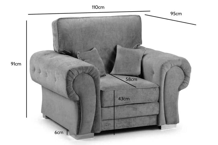 Amaya High Back Grey Fabric 3+2+1 Seater Sofa Set
