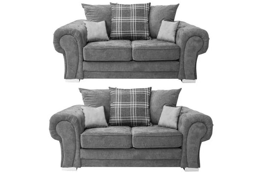 Amaya Scatter Grey Fabric 2+2 Seater Sofa Set