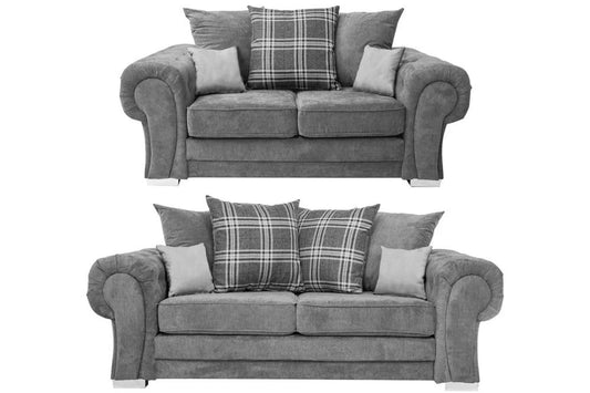 Amaya Scatter Grey Fabric 3+2 Seater Sofa Set