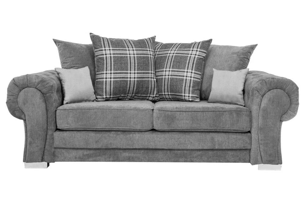 Amaya Scatter Grey Fabric 3+3 Seater Sofa Set