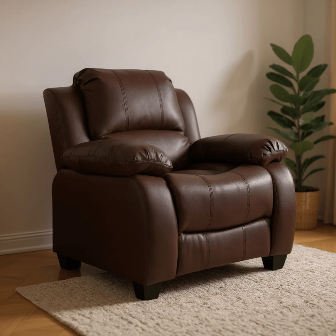 Brooker Brown Leather 3+1 Seater Sofa