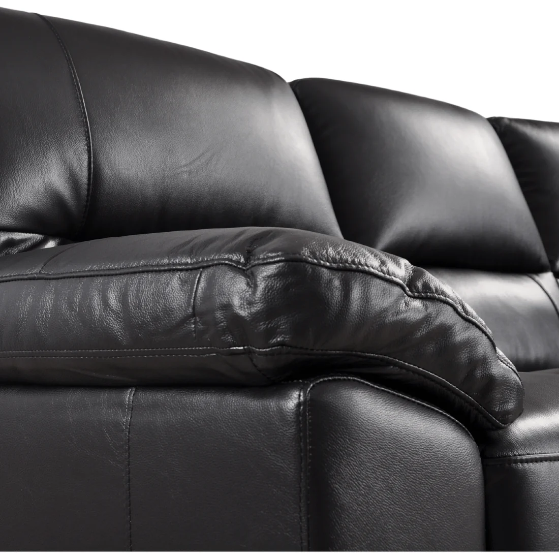 Pavilion Genuine Leather Black 3+2 Seater Sofa Set
