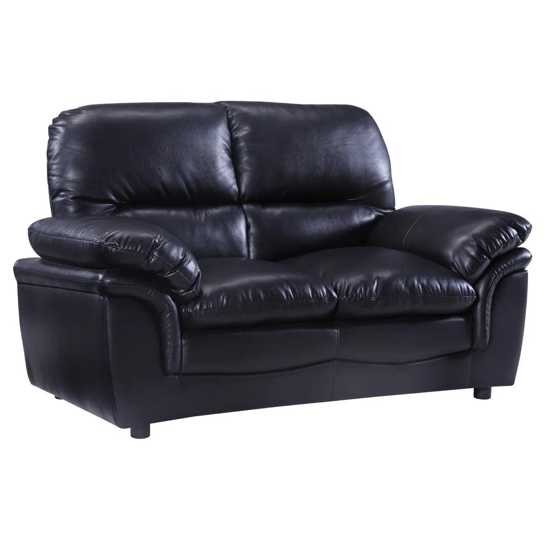 Amaya Black Leather 2 Seater Sofa