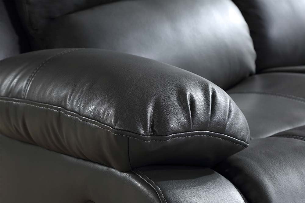 Amaya Black Leather 2+1 Seater Sofa Set