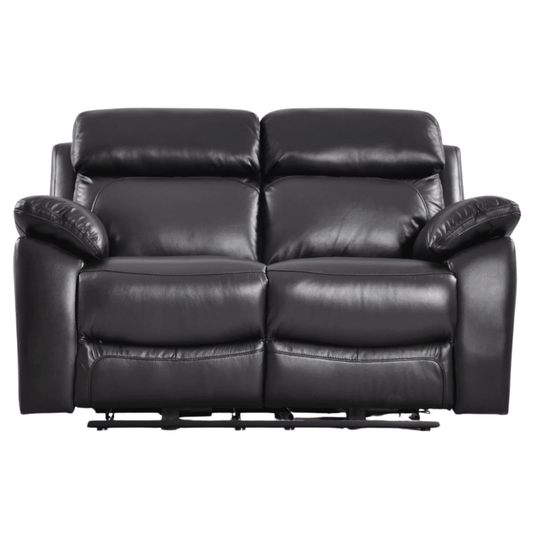 Newsome Genuine Leather Black Electric Power Recliner 2 Seater