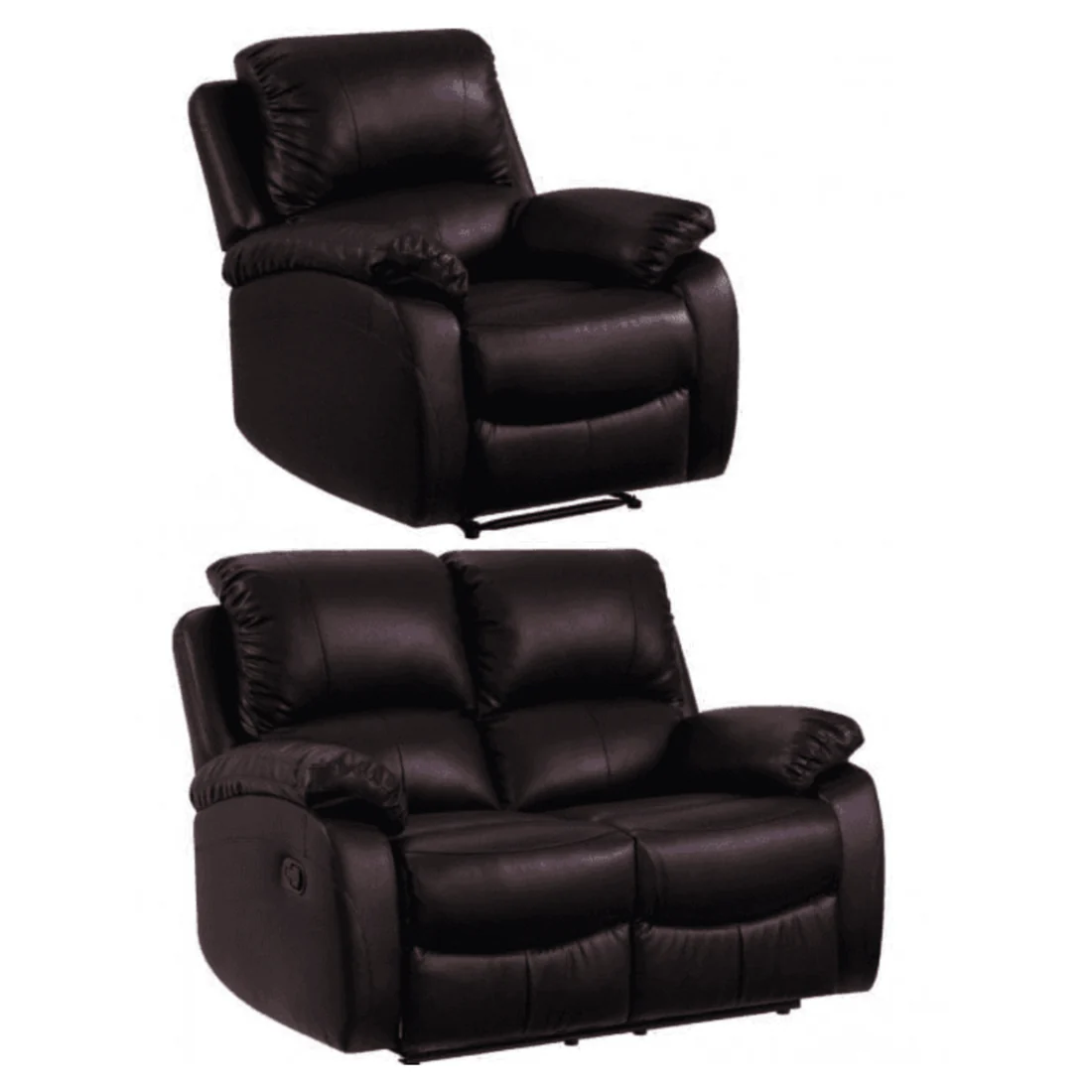 Pittsburgh Brown Leather Manual Recliner 2+1 Seater Sofa Set