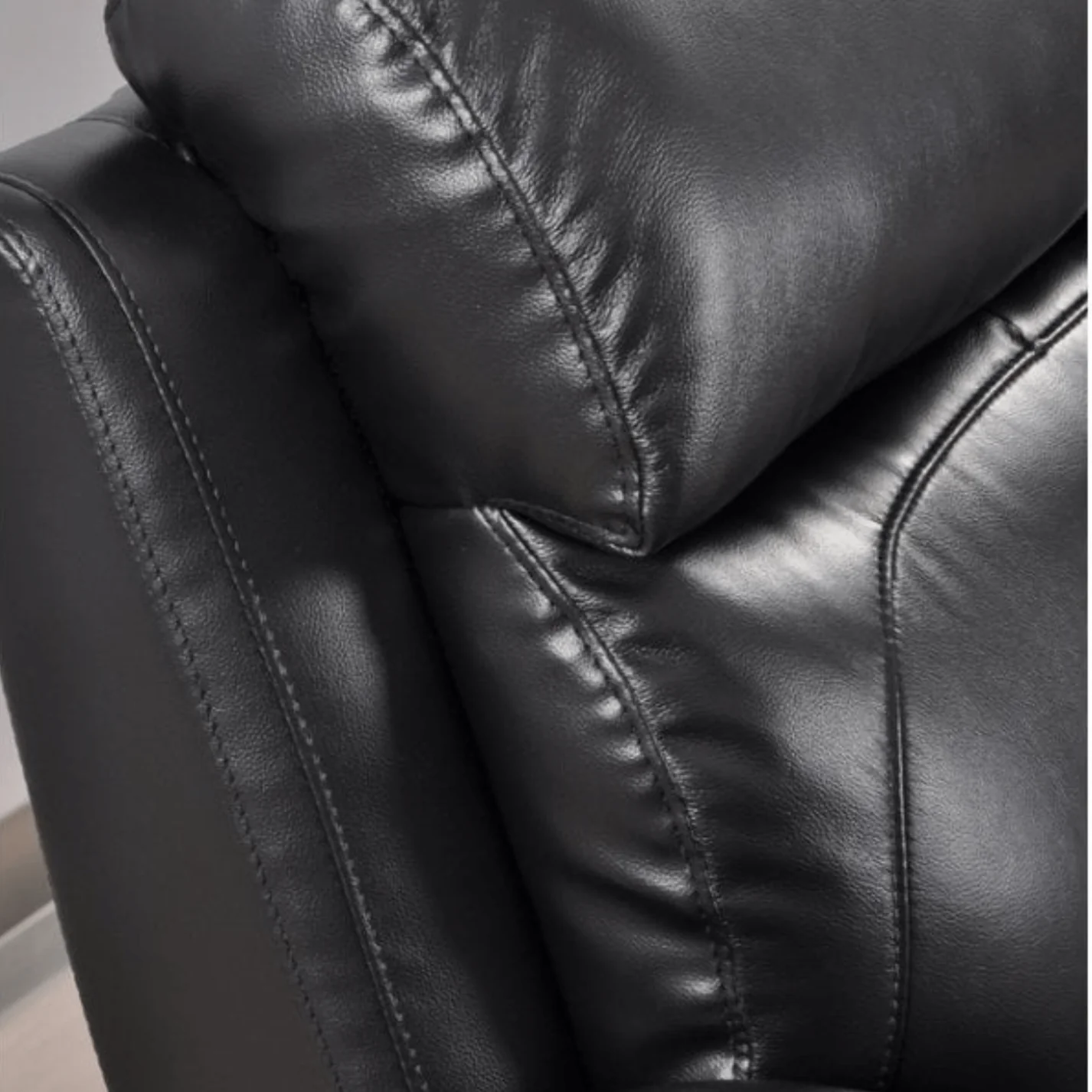 Newsome Genuine Leather Black Electric Power Recliner Armchair