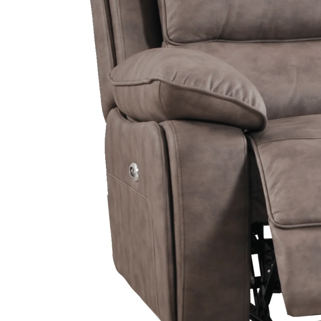 Elm Brown Suede Fabric Electric Recliner Armchair