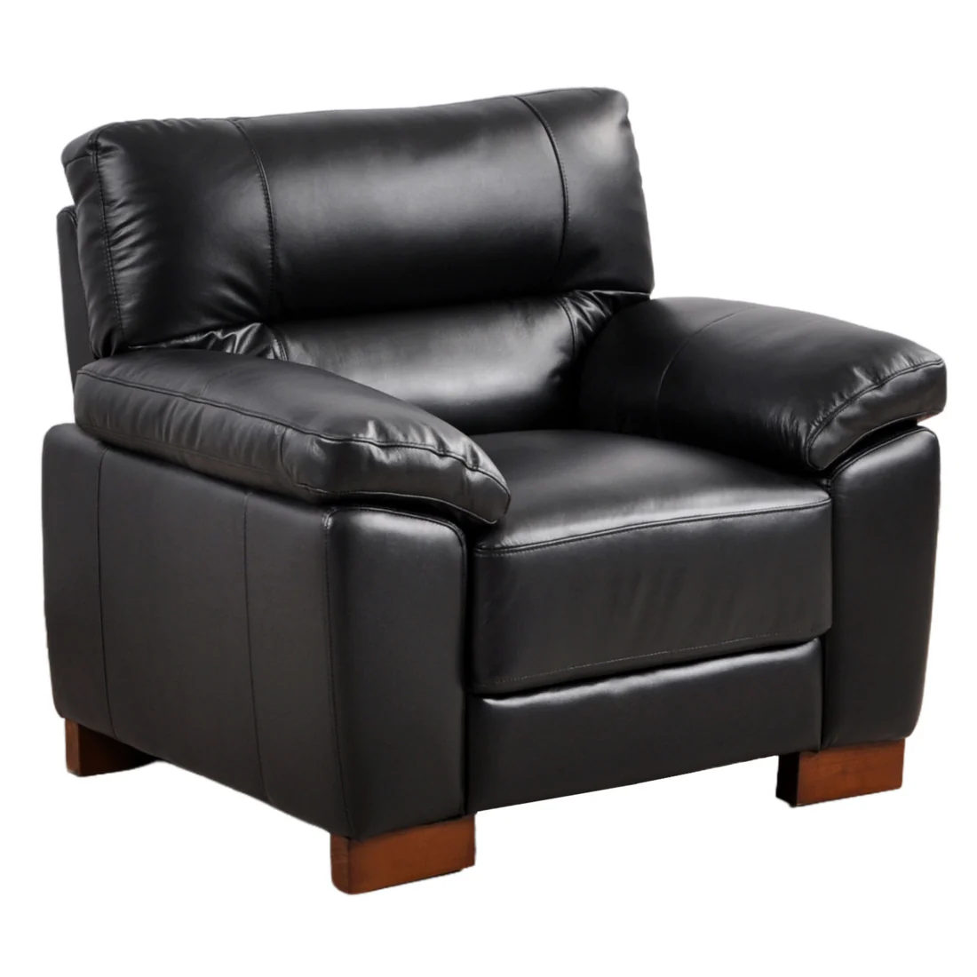 Pavilion Genuine Leather Black Armchair