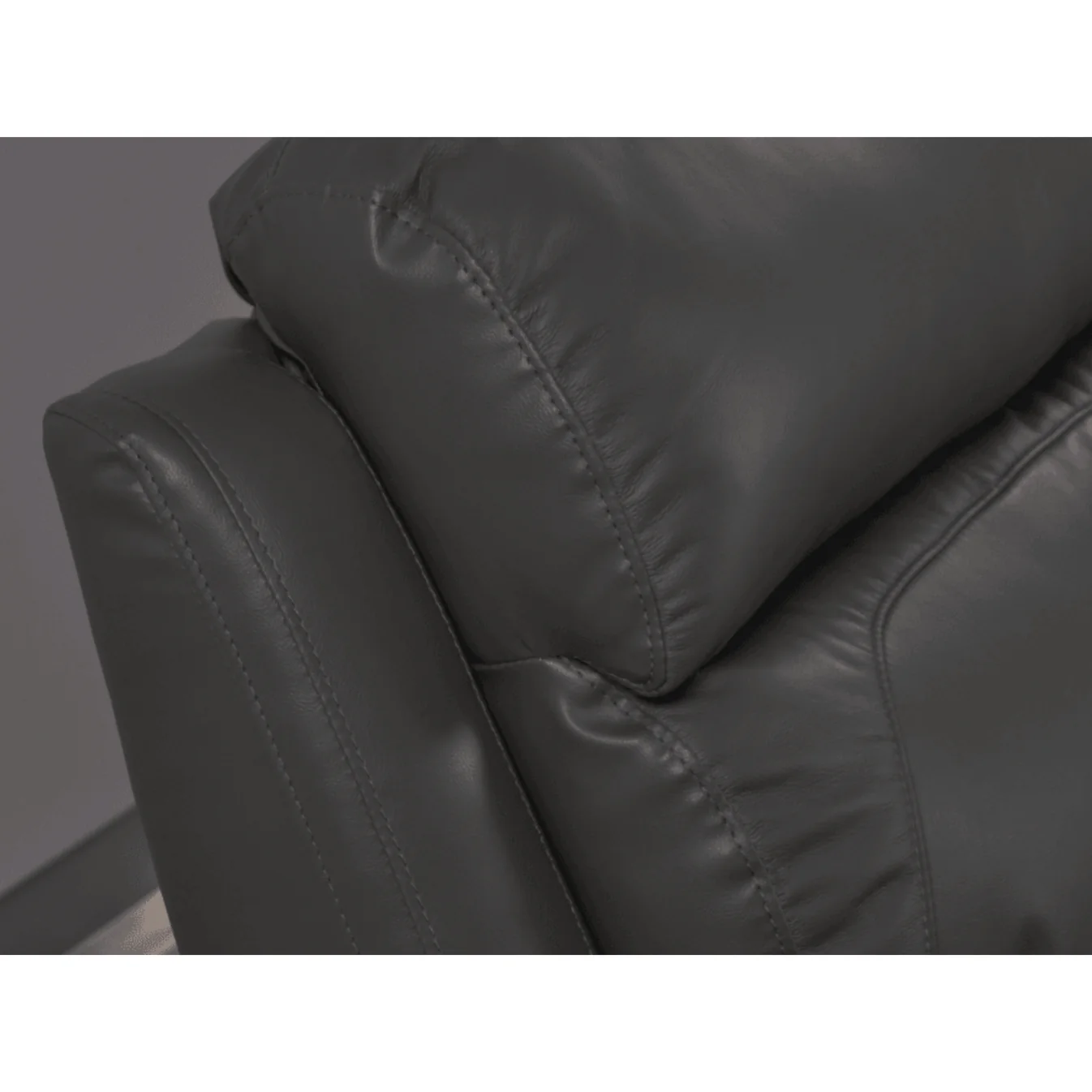Newsome Genuine Leather Grey Electric Power Recliner 3 Seater