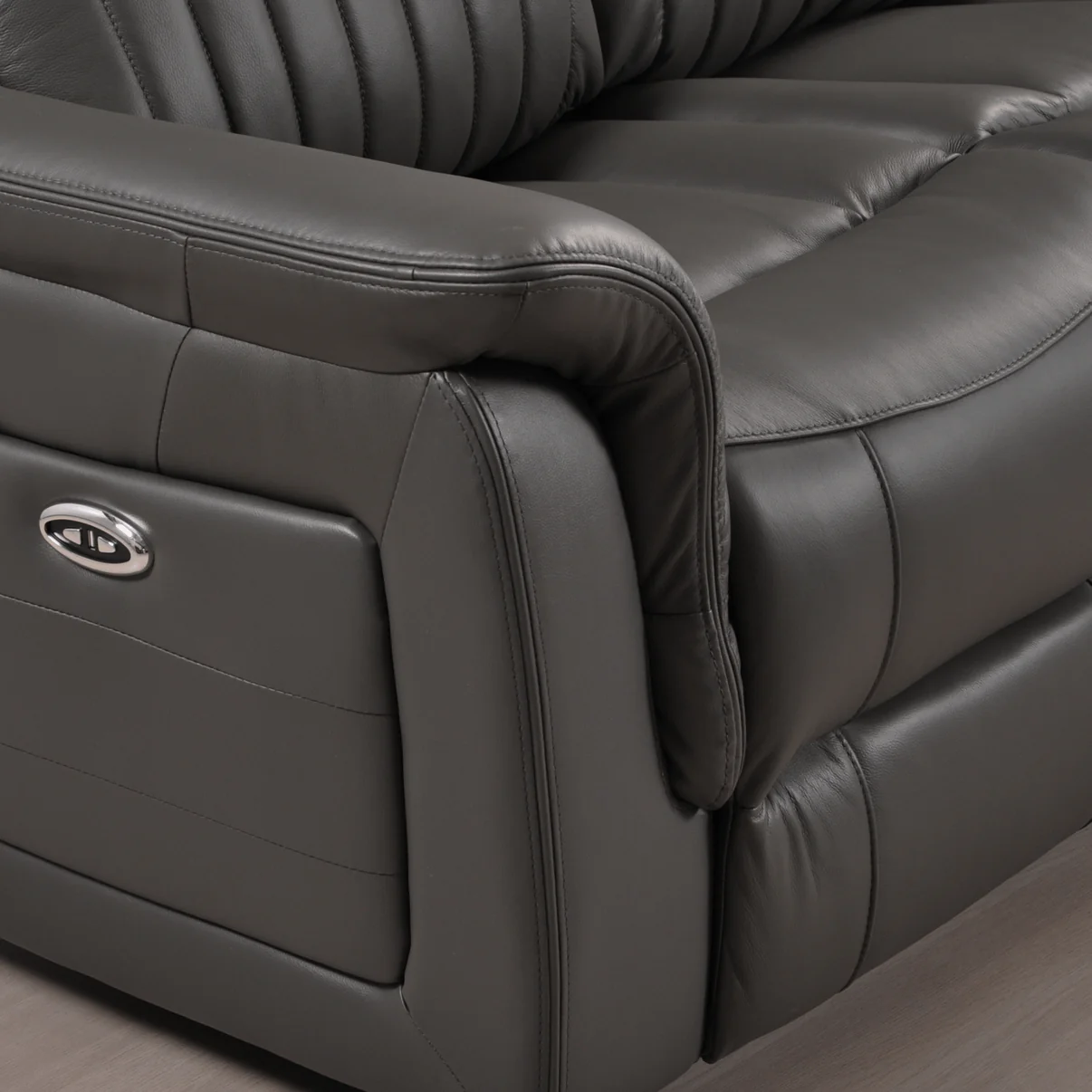 Bravado Genuine Leather Grey Electric Power Recliner 3+2+1 Seater Sofa Set