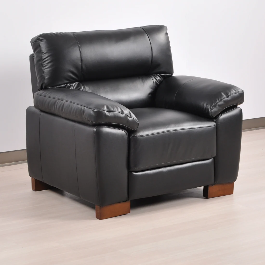 Pavilion Genuine Leather Black Armchair