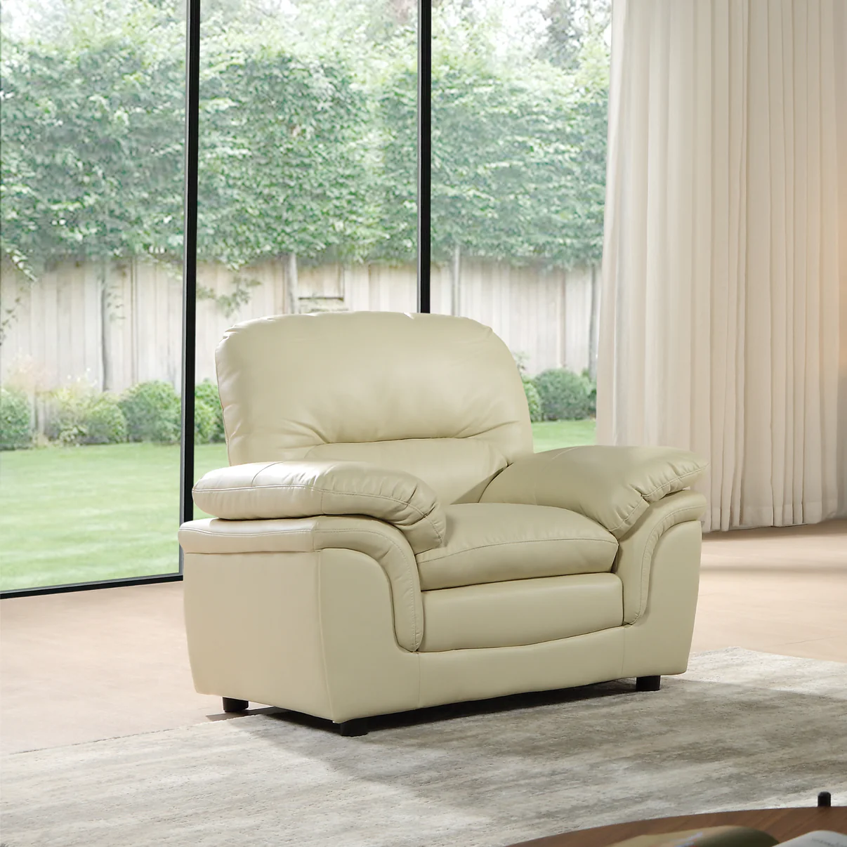 Amaya Cream Leather 3+2+1 Seater Sofa Set