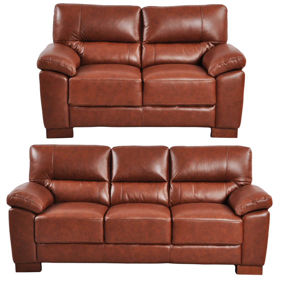 Pavilion Genuine Leather Tan 3+2 Seater Sofa Set