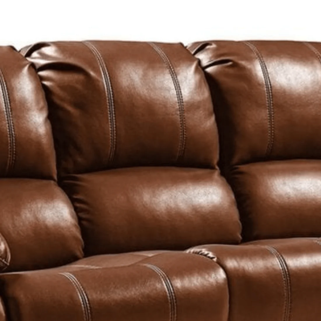 Seville Tan Leather Manual Recliner 3+2 Seater Sofa Set