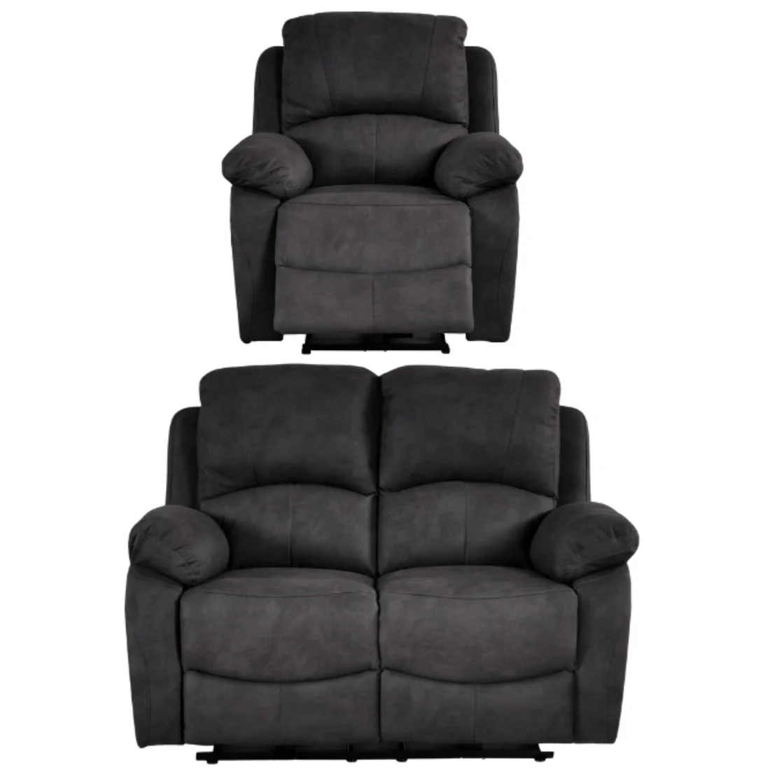 Pittsburgh Grey Fabric Electric Recliner 2+1 Seater Sofa Set