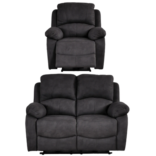 Pittsburgh Grey Fabric Electric Recliner 2+1 Seater Sofa Set